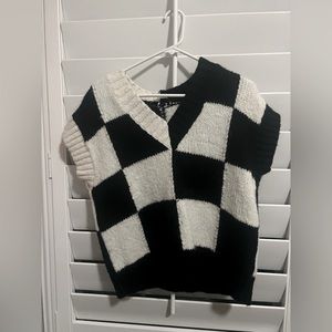 Zara Checkered Knit Vest